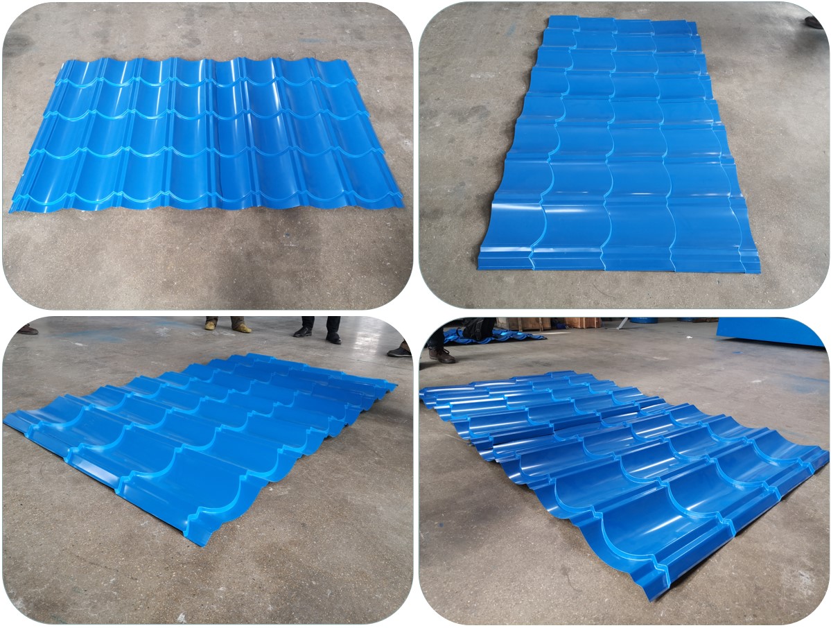 828 simple galvanized glazed roof tile making machine